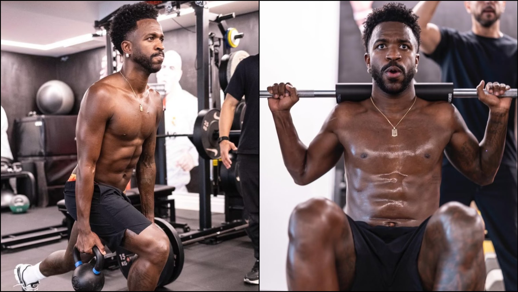 Vinicius se machaca en su gimnasio para recuperar su mejor versión